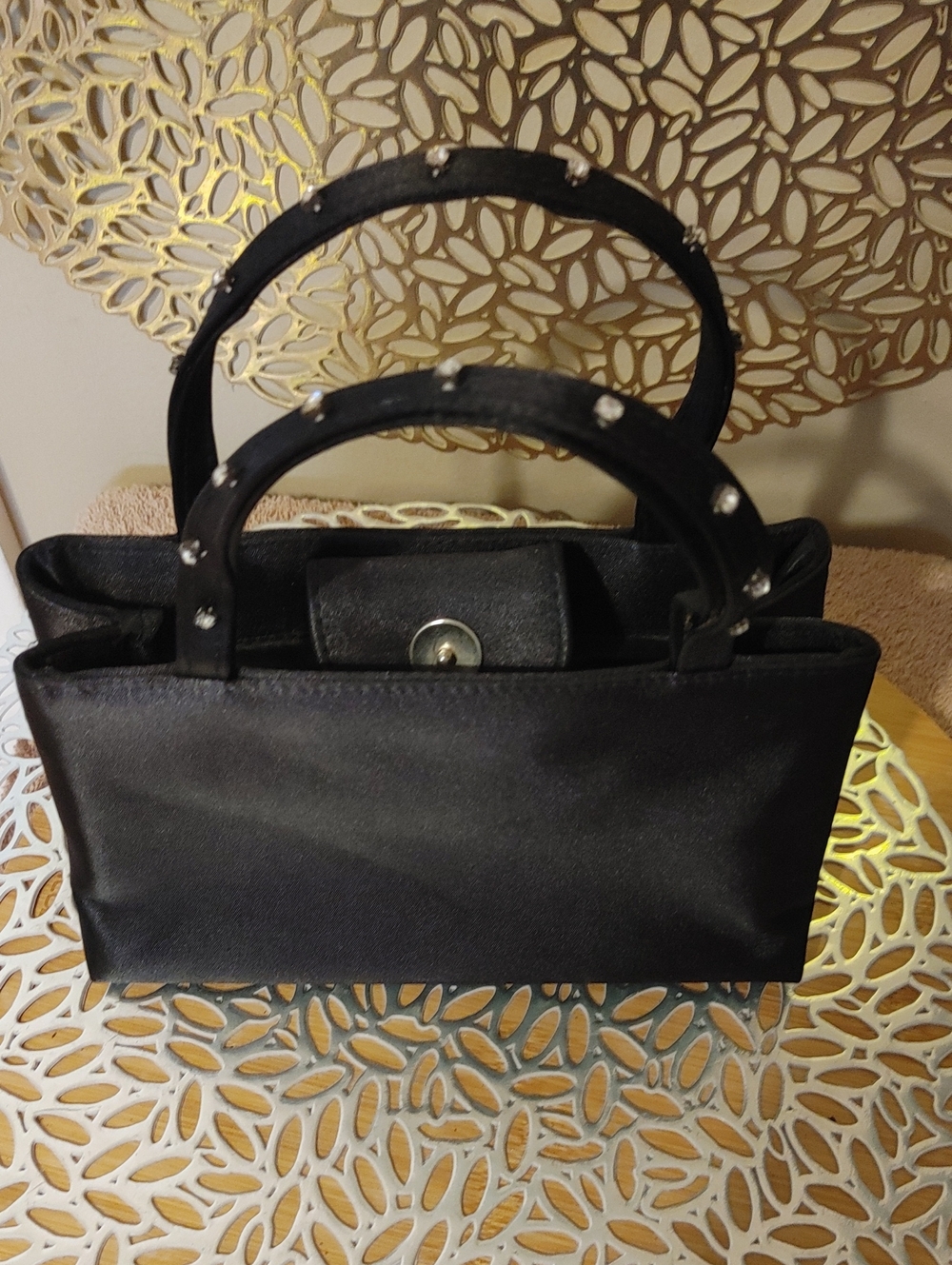 Source Unknown Black Studded Double-Handle Tote